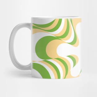 Abstract Groovy Retro Liquid Swirl Green Yellow Pattern Mug